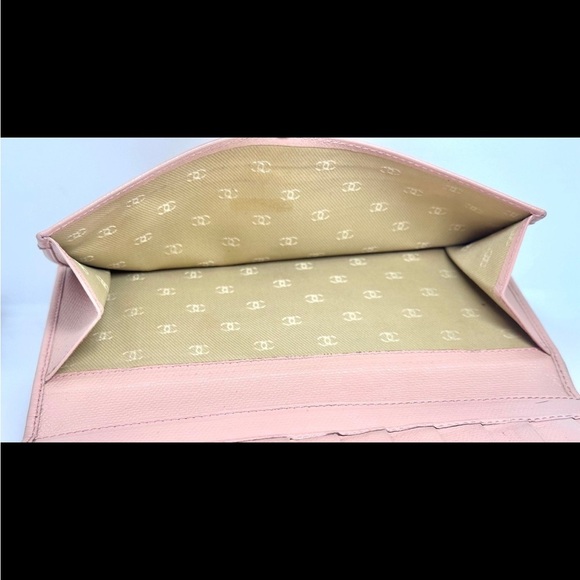 🩷 Chanel Wallet Pink Coco Button Snap Long Bifold w/ Authenticity Card and Box - Picture 9 of 10